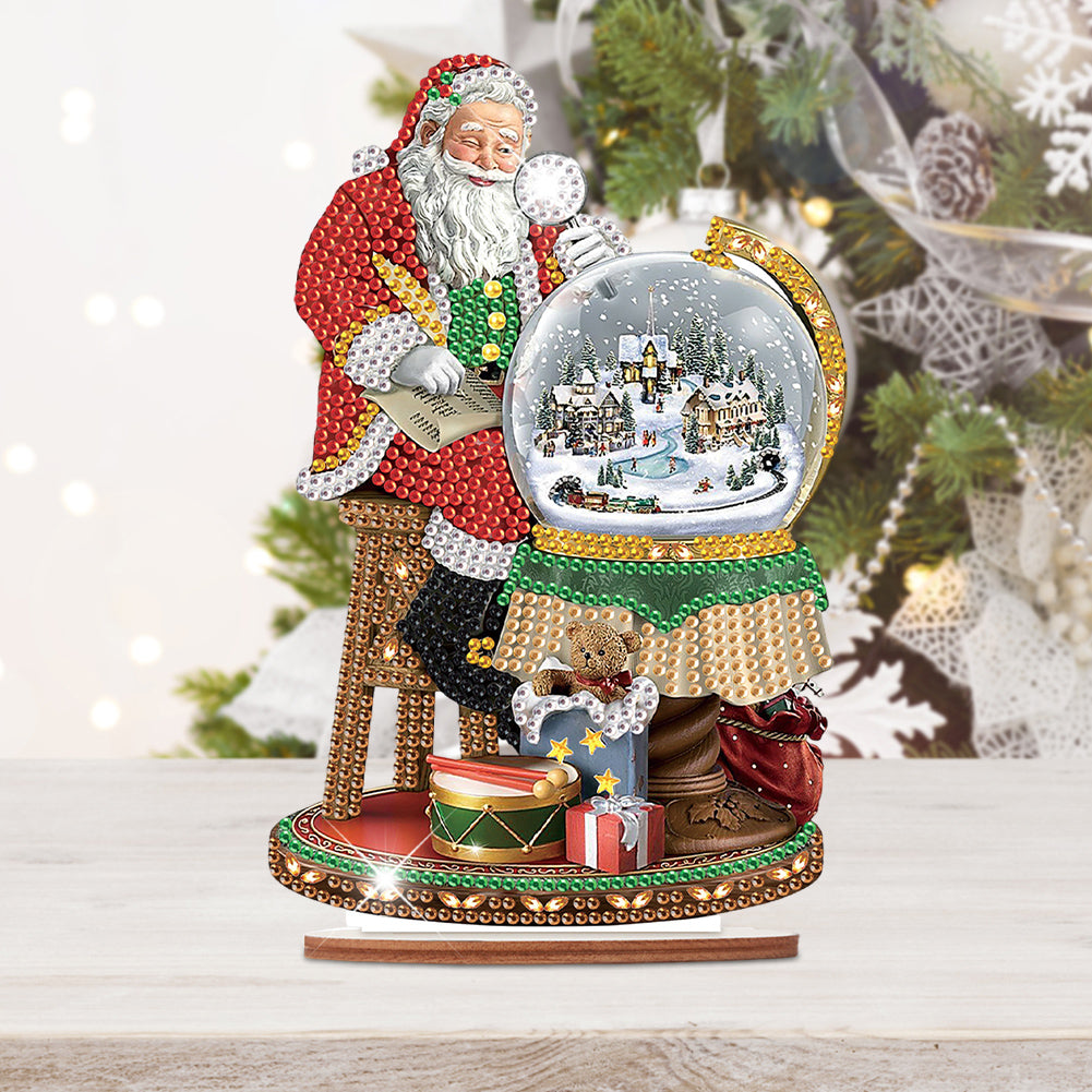 Wooden Santa Diamond Painting Tabletop Ornaments Kit for Table Office Decor (#1)