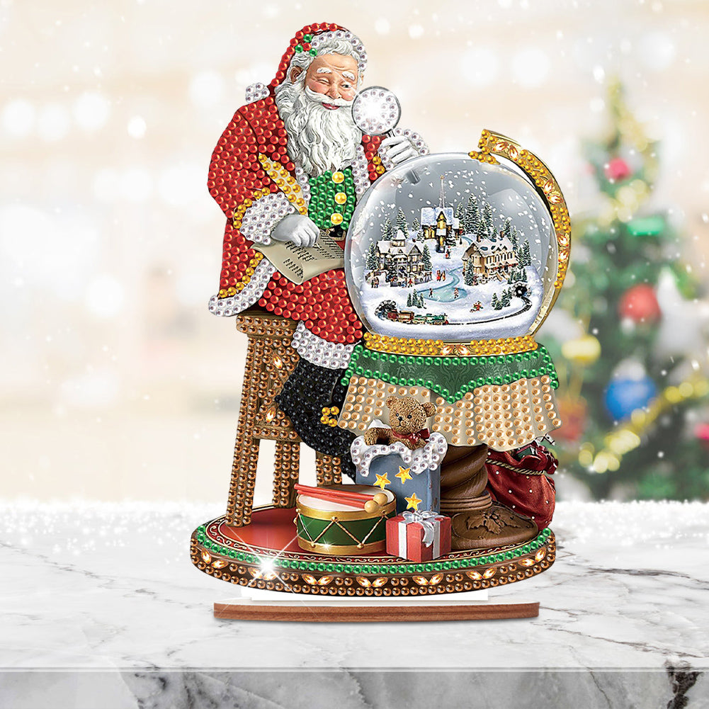 Wooden Santa Diamond Painting Tabletop Ornaments Kit for Table Office Decor (#1)