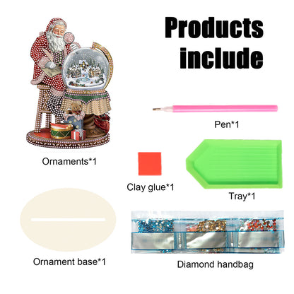 Wooden Santa Diamond Painting Tabletop Ornaments Kit for Table Office Decor (#1)