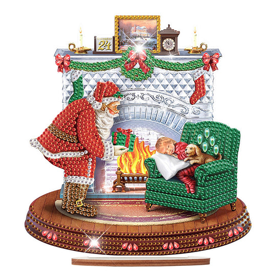 Wooden Santa Diamond Painting Tabletop Ornaments Kit for Table Office Decor (#2)