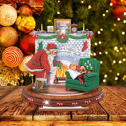 Wooden Santa Diamond Painting Tabletop Ornaments Kit for Table Office Decor (#2)