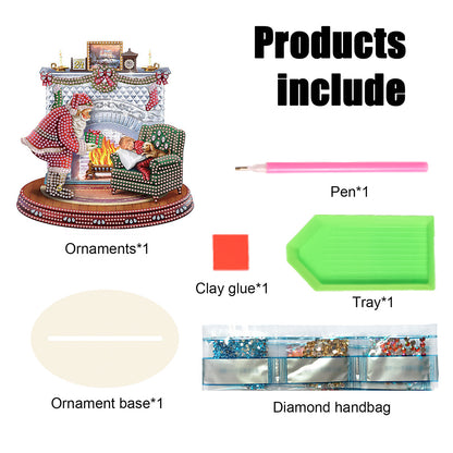 Wooden Santa Diamond Painting Tabletop Ornaments Kit for Table Office Decor (#2)