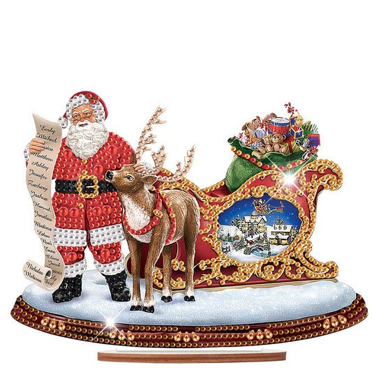 Wooden Santa Diamond Painting Tabletop Ornaments Kit for Table Office Decor (#3)