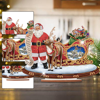 Wooden Santa Diamond Painting Tabletop Ornaments Kit for Table Office Decor (#3)