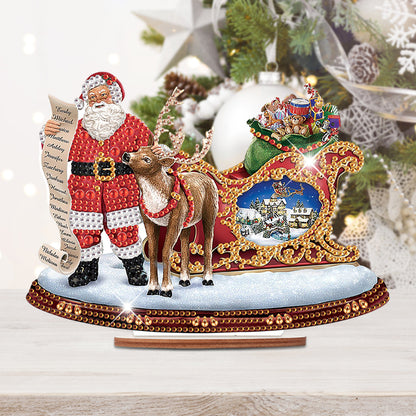 Wooden Santa Diamond Painting Tabletop Ornaments Kit for Table Office Decor (#3)