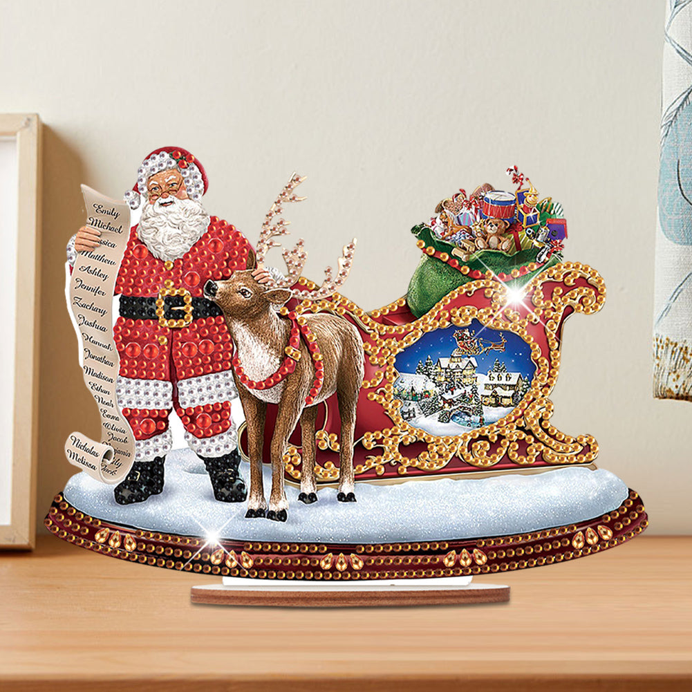 Wooden Santa Diamond Painting Tabletop Ornaments Kit for Table Office Decor (#3)