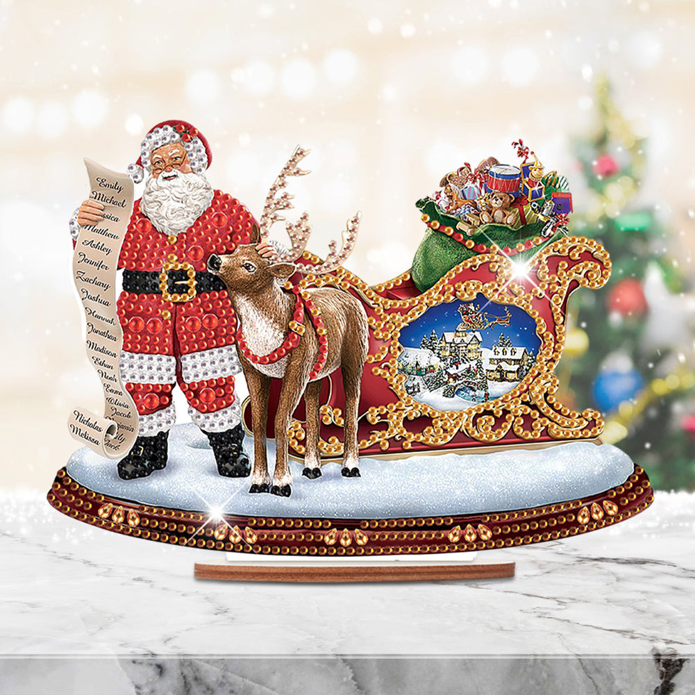 Wooden Santa Diamond Painting Tabletop Ornaments Kit for Table Office Decor (#3)