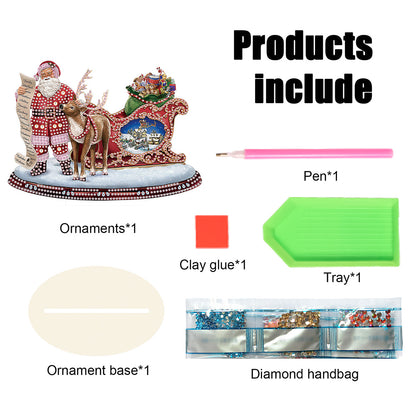 Wooden Santa Diamond Painting Tabletop Ornaments Kit for Table Office Decor (#3)