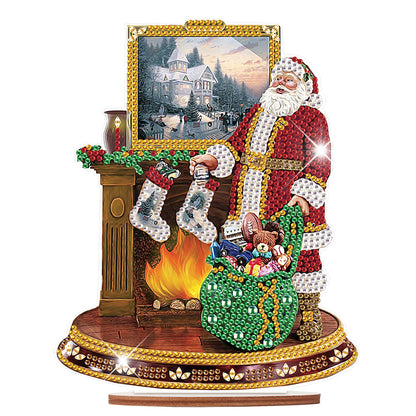 Wooden Santa Diamond Painting Tabletop Ornaments Kit for Table Office Decor (#4)