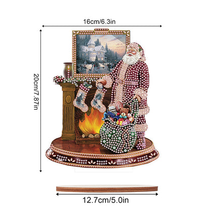 Wooden Santa Diamond Painting Tabletop Ornaments Kit for Table Office Decor (#4)