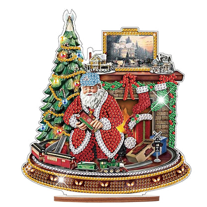 Wooden Santa Diamond Painting Tabletop Ornaments Kit for Table Office Decor (#5)