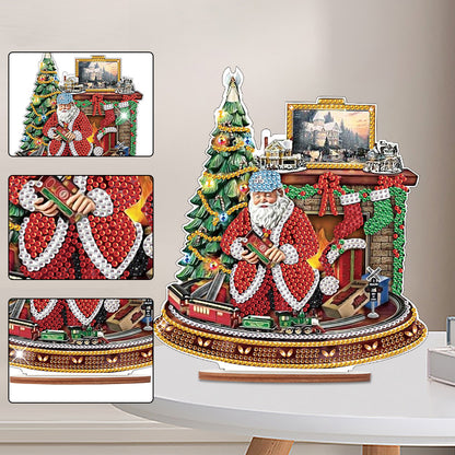 Wooden Santa Diamond Painting Tabletop Ornaments Kit for Table Office Decor (#5)