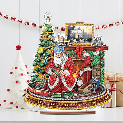 Wooden Santa Diamond Painting Tabletop Ornaments Kit for Table Office Decor (#5)