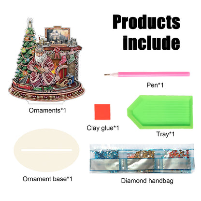 Wooden Santa Diamond Painting Tabletop Ornaments Kit for Table Office Decor (#5)