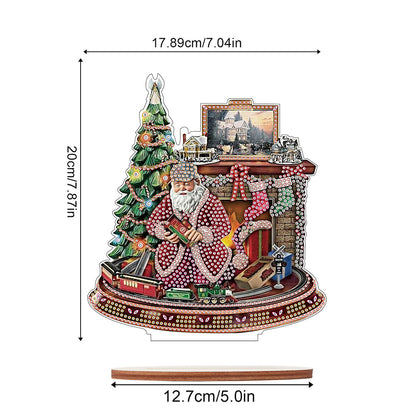 Wooden Santa Diamond Painting Tabletop Ornaments Kit for Table Office Decor (#5)