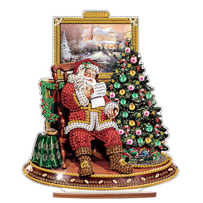 Wooden Santa Diamond Painting Tabletop Ornaments Kit for Table Office Decor (#6)