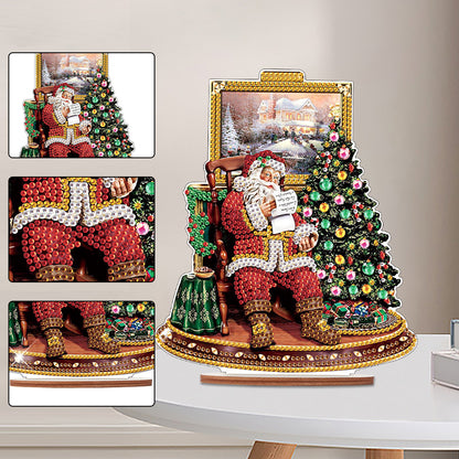 Wooden Santa Diamond Painting Tabletop Ornaments Kit for Table Office Decor (#6)