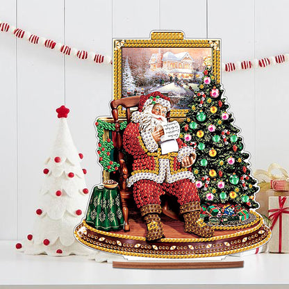 Wooden Santa Diamond Painting Tabletop Ornaments Kit for Table Office Decor (#6)