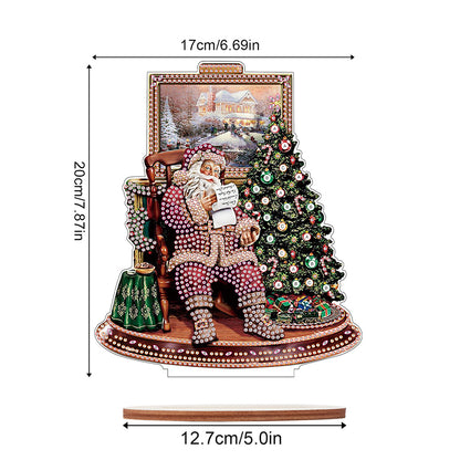 Wooden Santa Diamond Painting Tabletop Ornaments Kit for Table Office Decor (#6)