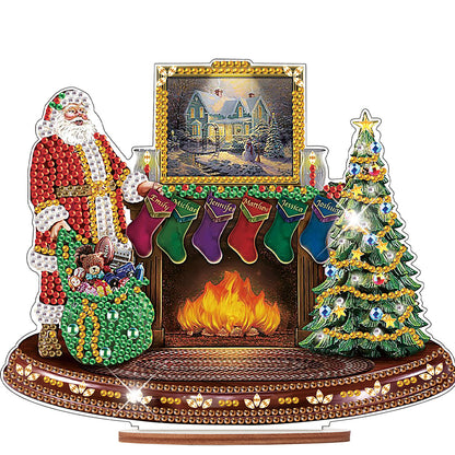 Wooden Santa Diamond Painting Tabletop Ornaments Kit for Table Office Decor (#7)