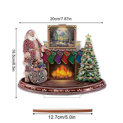 Wooden Santa Diamond Painting Tabletop Ornaments Kit for Table Office Decor (#7)