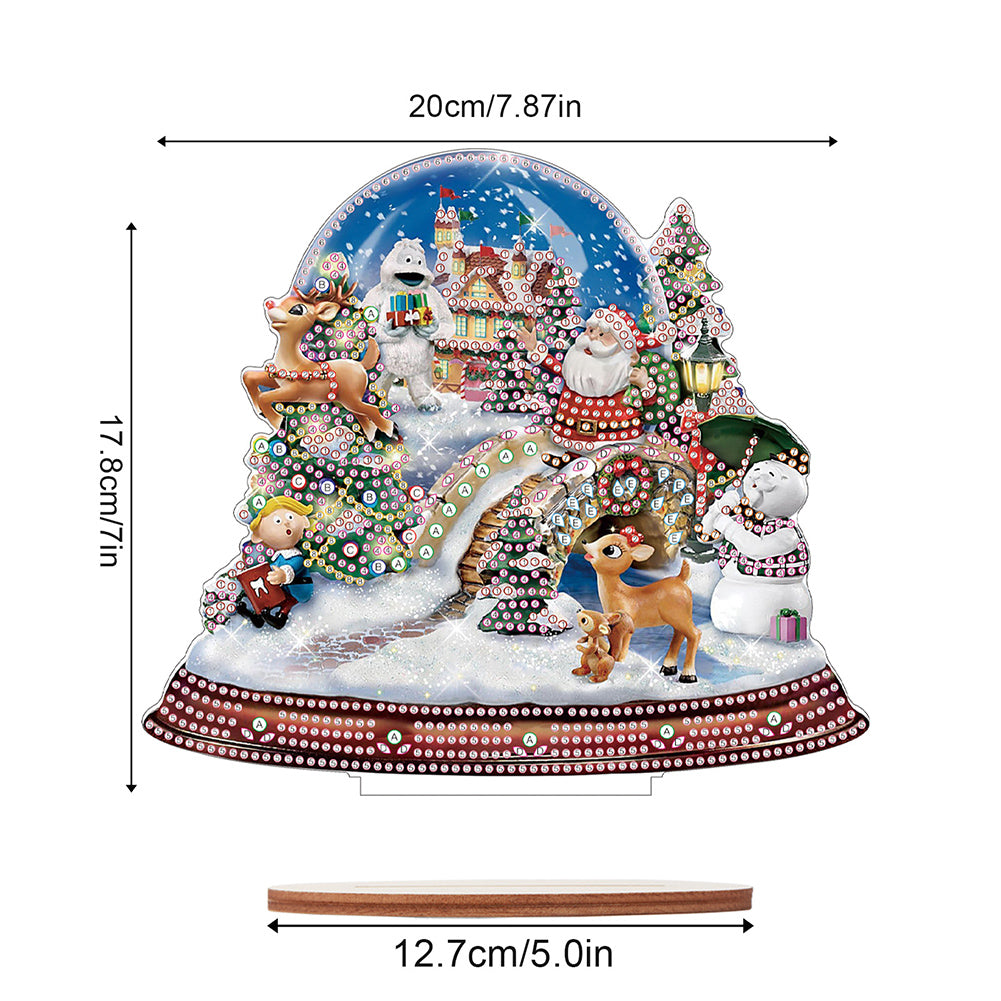 Wooden Santa Diamond Painting Tabletop Ornaments Kit for Table Office Decor (#8)