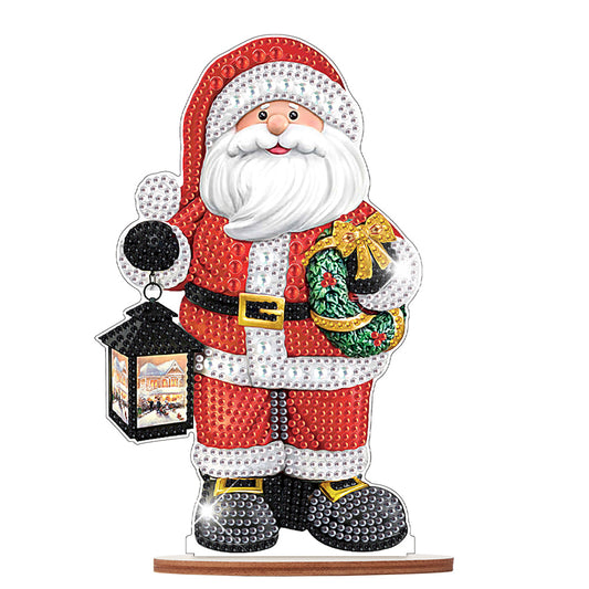 Wooden Santa Diamond Painting Tabletop Ornaments Kit for Table Office Decor (#9)