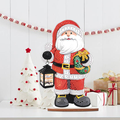 Wooden Santa Diamond Painting Tabletop Ornaments Kit for Table Office Decor (#9)