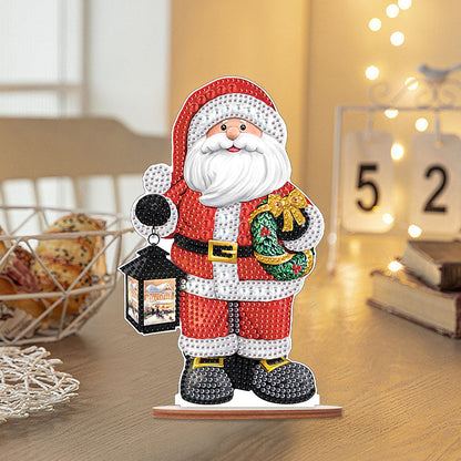 Wooden Santa Diamond Painting Tabletop Ornaments Kit for Table Office Decor (#9)