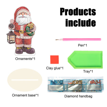 Wooden Santa Diamond Painting Tabletop Ornaments Kit for Table Office Decor (#9)