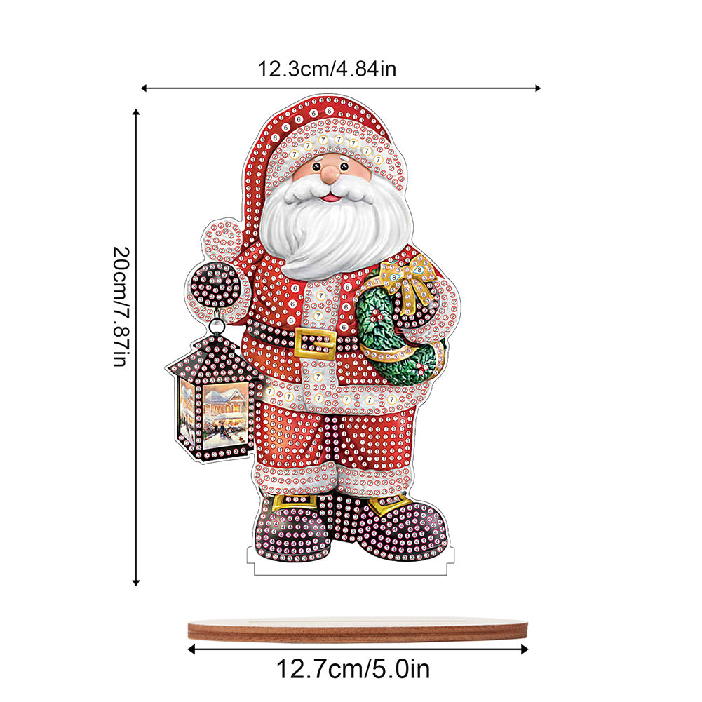 Wooden Santa Diamond Painting Tabletop Ornaments Kit for Table Office Decor (#9)