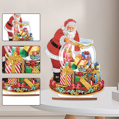 Wooden Santa Diamond Painting Tabletop Ornaments Kit for Table Office Decor(#10)