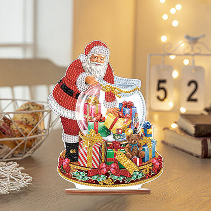 Wooden Santa Diamond Painting Tabletop Ornaments Kit for Table Office Decor(#10)