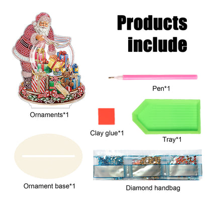 Wooden Santa Diamond Painting Tabletop Ornaments Kit for Table Office Decor(#10)