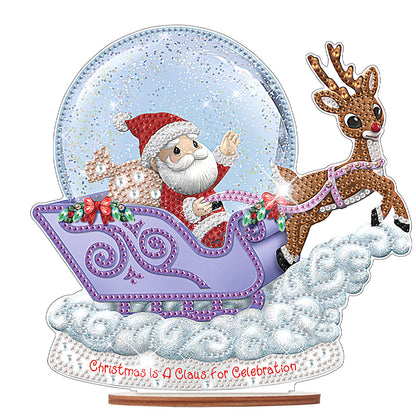 Wooden Santa Diamond Painting Tabletop Ornaments Kit for Table Office Decor(#11)