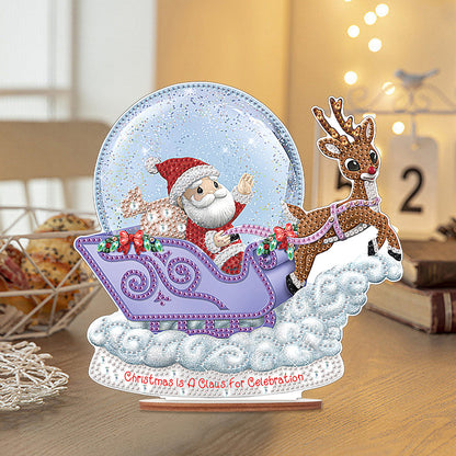 Wooden Santa Diamond Painting Tabletop Ornaments Kit for Table Office Decor(#11)