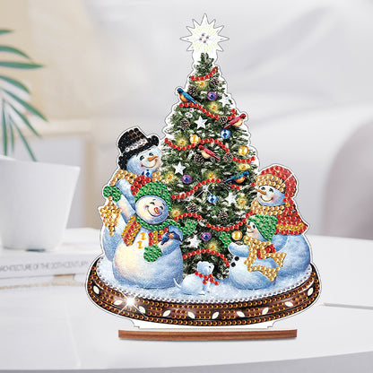 Wooden Christmas Diamond Painting Tabletop Ornament for Table Office Decor (#3)