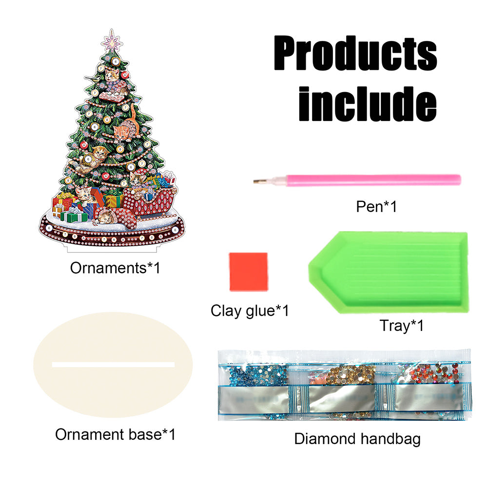 Wooden Christmas Diamond Painting Tabletop Ornament for Table Office Decor (#6)