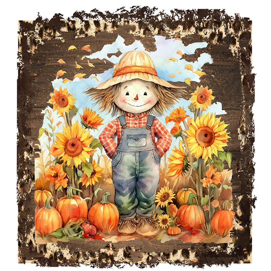 Sunflower Scarecrow - 11CT Stamped Cross Stitch 50*55CM(Joy Sunday)