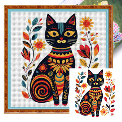 Cat - 11CT Stamped Cross Stitch 50*50CM(Joy Sunday)