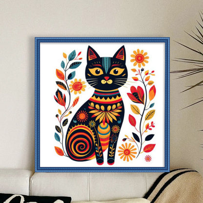 Cat - 11CT Stamped Cross Stitch 50*50CM(Joy Sunday)