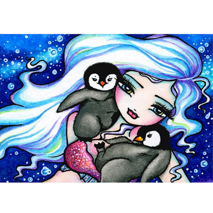 Big Eyes Girl - 11CT Stamped Cross Stitch 60*45CM(Joy Sunday)