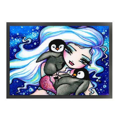 Big Eyes Girl - 11CT Stamped Cross Stitch 60*45CM(Joy Sunday)