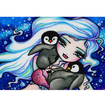 Big Eyes Girl - 11CT Stamped Cross Stitch 60*45CM(Joy Sunday)