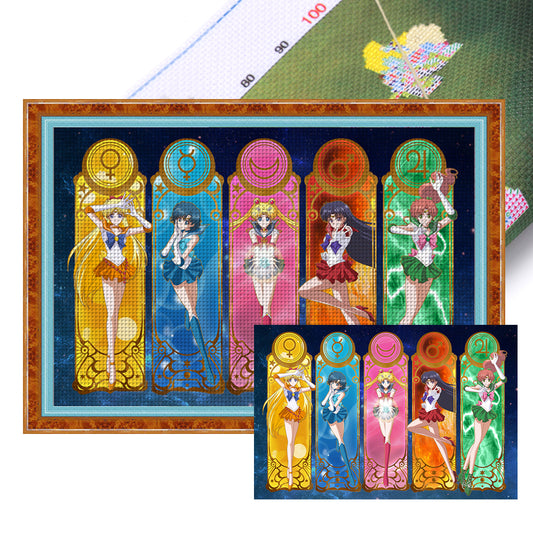 Sailor Moon - 11CT Stamped Cross Stitch 60*40CM(Joy Sunday)