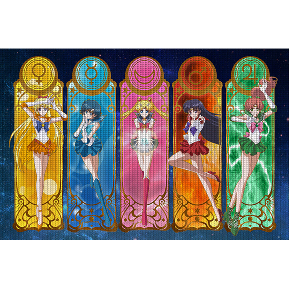 Sailor Moon - 11CT Stamped Cross Stitch 60*40CM(Joy Sunday)