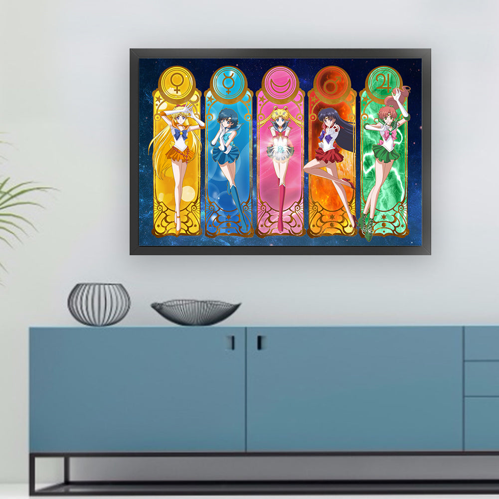 Sailor Moon - 11CT Stamped Cross Stitch 60*40CM(Joy Sunday)