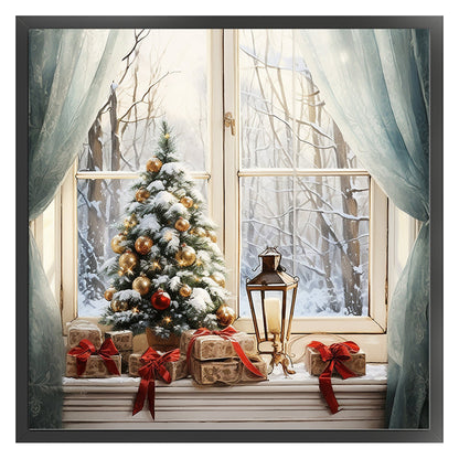 Winter Christmas Window - 11CT Stamped Cross Stitch 50*50CM(Joy Sunday)