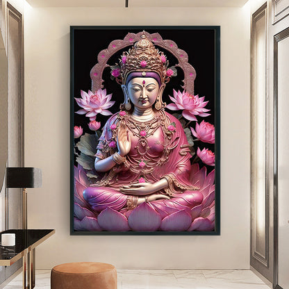 Flower Buddha - 11CT Stamped Cross Stitch 40*50CM(Joy Sunday)