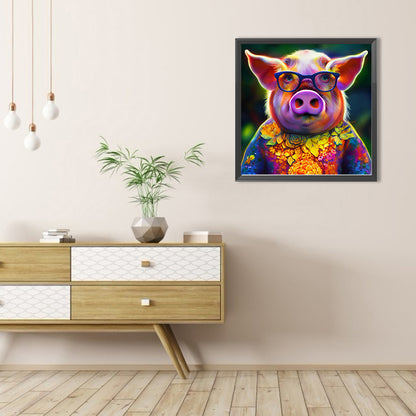 Mr. Colorful Pig - Full AB Round Drill Diamond Painting 40*40CM